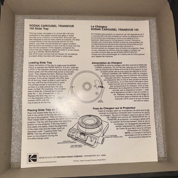 KODAK CAROUSEL TRANSVUE 140 Rotary Slide Tray 184-0768 Two Trays In Boxes - Picture 13 of 15